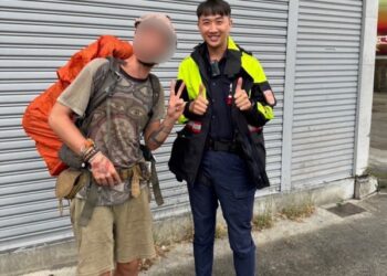 臺東警好熱心，法國籍男子豎指讚
