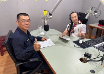 台東大武警空中宣導反詐及交通安全